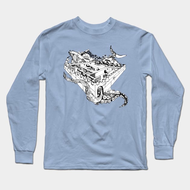 Whale Maze Long Sleeve T-Shirt by ShelbyWorks